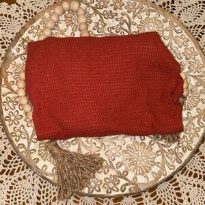 Free People Warm Orange Knit Bodysuit